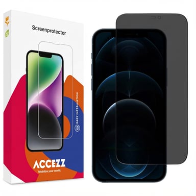 Accezz Protection d'écran en verre trempé Privacy pour Apple iPhone 12 Pro Max