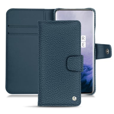 Housse cuir OnePlus 7 Pro -  - Bleu - Cuir grainé