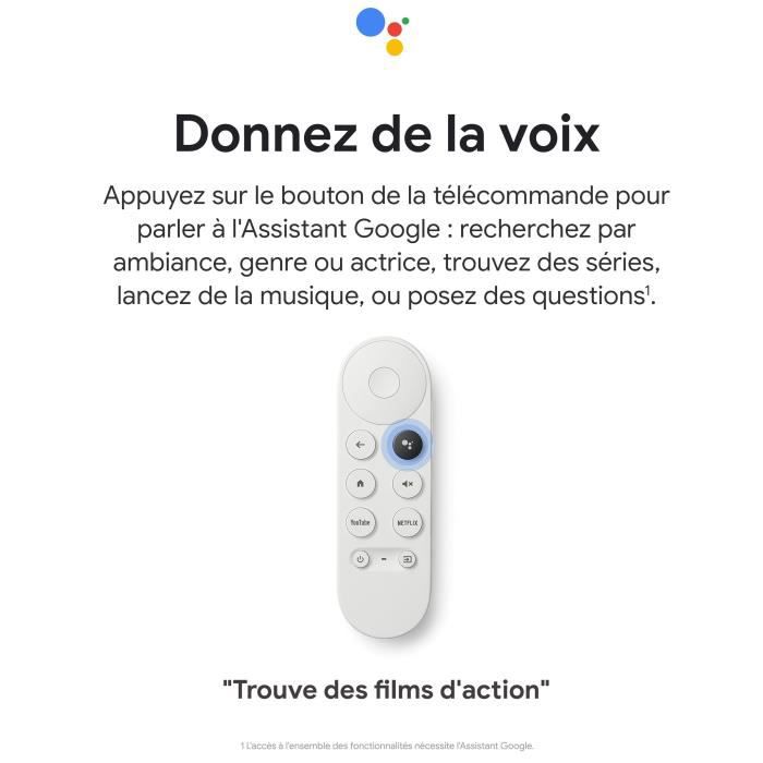 Chromecast de Google avec Google TV (HD) - blanc