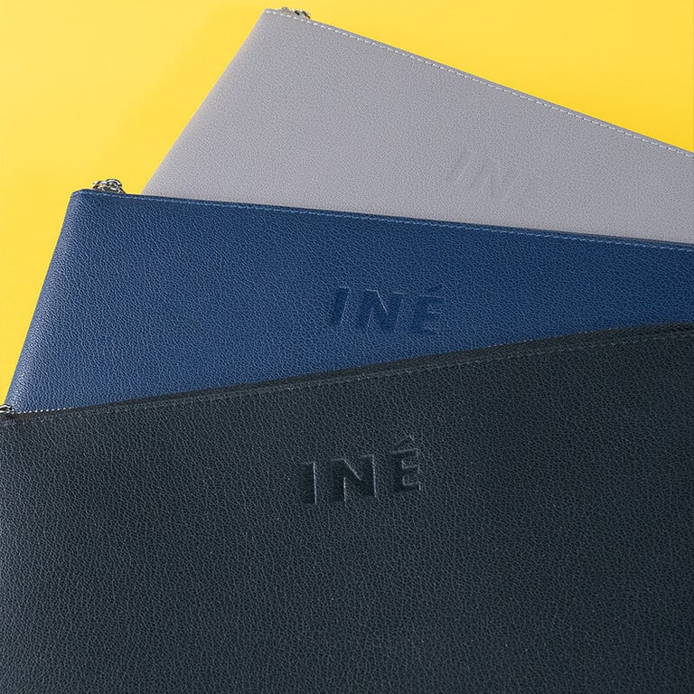 Sacoche en cuir recyclé Ine laptop 14/15  Noir - Neuf