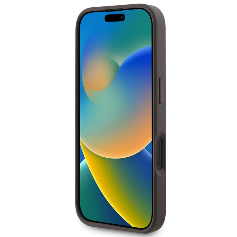 Guess Coque arrière Bottom Stripe 4G pour Apple iPhone 16 - Brun