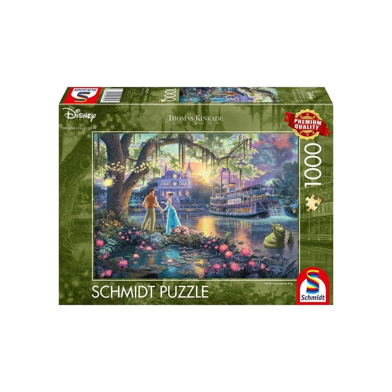 Puzzle 1000 pièces Schmidt Spiele The Princess and the Frog Thomas Kinkade Vernis Neuf