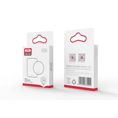 XO Y2 Lot d'autocollants pour support voiture magnétique ou coque de téléphone (3pcs) Argent