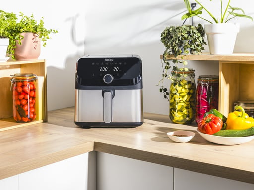 Tefal Easy Fry Mega EY855D10 friteuse Unique 7,5 L Autonome 2020 W Friteuse d'air chaud Noir, Acier inoxydable