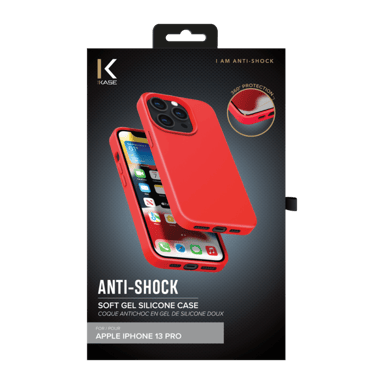 Carcasa de gel de silicona suave a prueba de golpes para Apple iPhone 13 Pro, rojo fuego