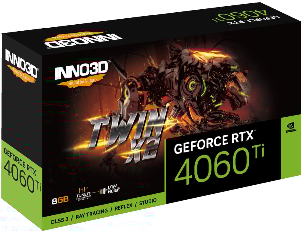 INNO3D GeForce RTX 4060 Ti TWIN X2 NVIDIA 8 Go GDDR6 Neuf - vue 3