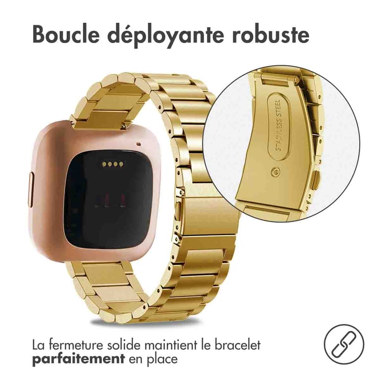 imoshion Bracelet en acier pour le Fitbit Versa / Versa 2 / Versa Lite Dorée Neuf - vue 5