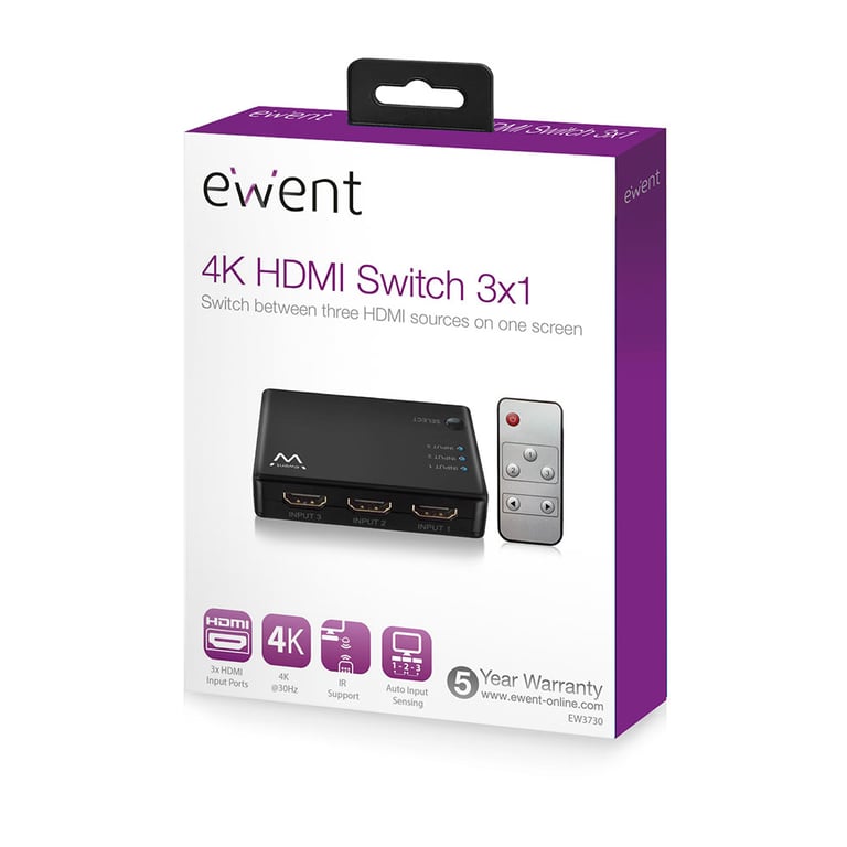 Ewent EW3730 interruptor de video HDMI