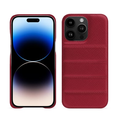 Coque matelassée Apple iPhone 15 Pro Max -  - Rouge - Cuir saffiano