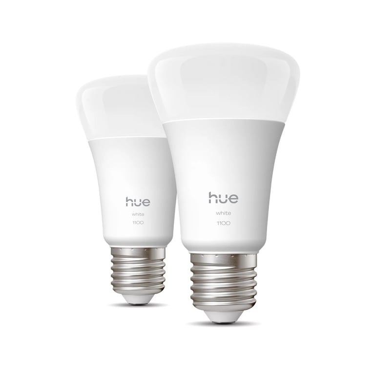 Ampoule LED connectée Philips Hue A60 AABUO37070 E27 1100 lm 2700K Dimmable Pack de 2 Blanche - Neuf