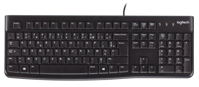 Logitech Keyboard K120 for Business clavier USB AZERTY Belge Noir
