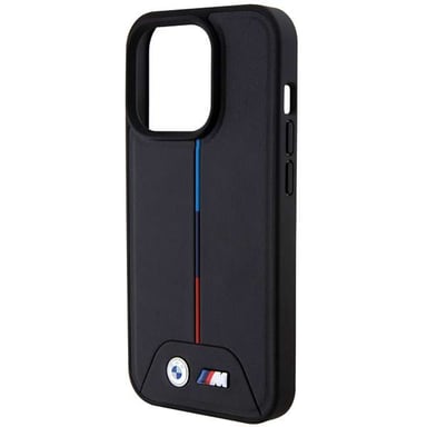 Custodia BMW per iPhone 15 Pro 6,1'' nero Trapuntato Tricolore Custodia rigida MagSafe
