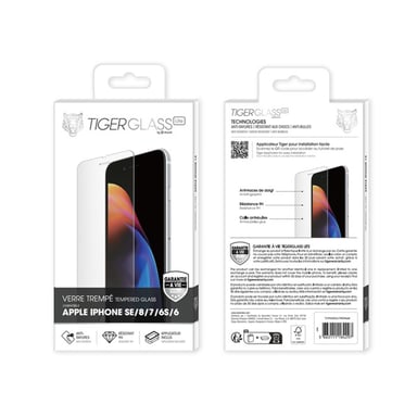 Tiger Anti-arañazos de vidrio templado protector de pantalla para el iPhone SE / 8 / 7 / 6S / 6 Transparente