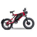 Bicicletta Elettrica X7 | Velocità Massima 55 km/h | Autonomia 90 km | Motore 1000W*2 | Batteria 48V 30Ah | Pnei da 20 PolliciT | Nero&Rosso