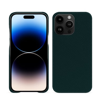 Coque cuir Apple iPhone 15 Pro Max -  - Vert - Cuir saffiano