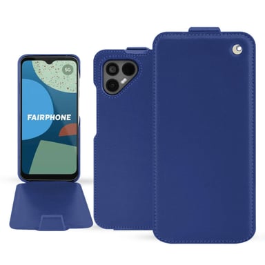 Housse cuir Fairphone 4 - Rabat vertical - Bleu - Cuir lisse