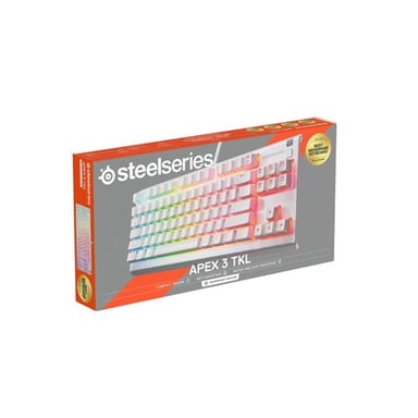 Clavier Gaming filaire Azerty SteelSeries Apex 3 TKL Blanc