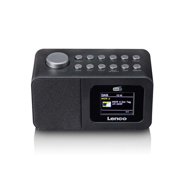 Lenco Radio Reloj Bluetooth/DAB+/FM Modelo CR-625 con Pantalla LCD y Antena Negro
