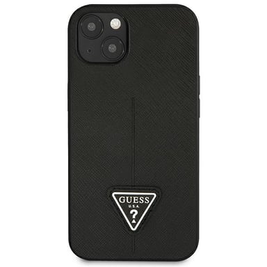 Custodia Guess per iPhone 14 Plus 6,7'' nero Logo SaffianoTriangolo
