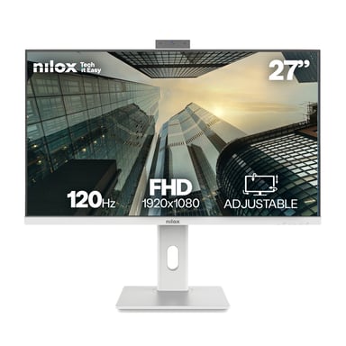 Écran PC Nilox NXM27RWEB02W 27  Full HD 1920x1080 LED Blanc – Moniteur Gaming et Bureautique - Neuf