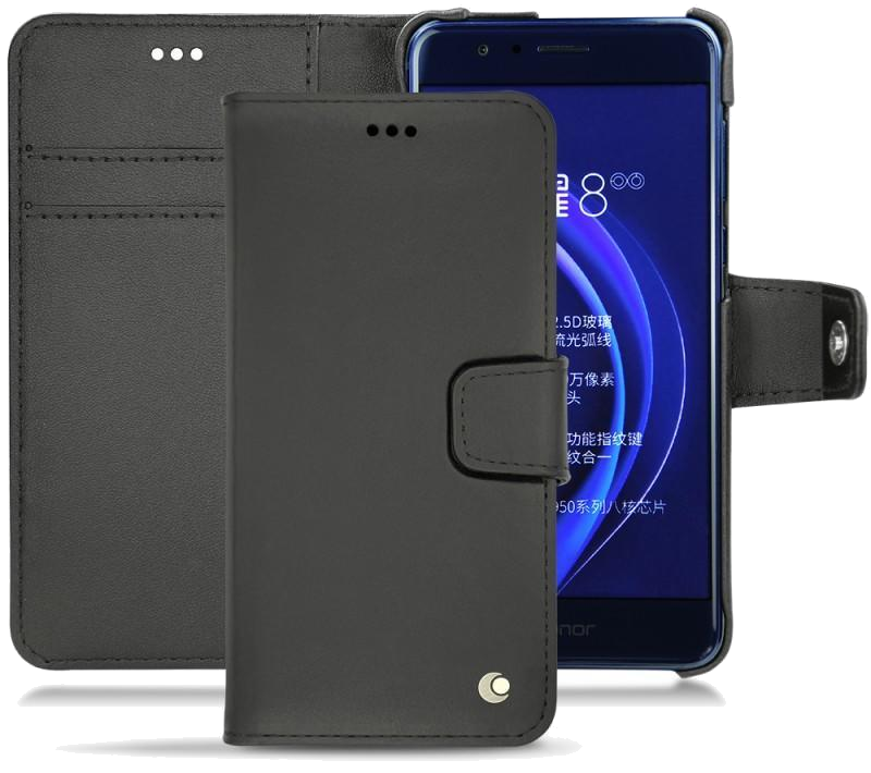 Housse cuir Huawei Honor 8 - Rabat horizontal portefeuilleNoir