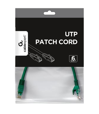 Gembird PP6U-0.25M/G câble de réseau Vert 0,25 m Cat6 U/UTP (UTP)