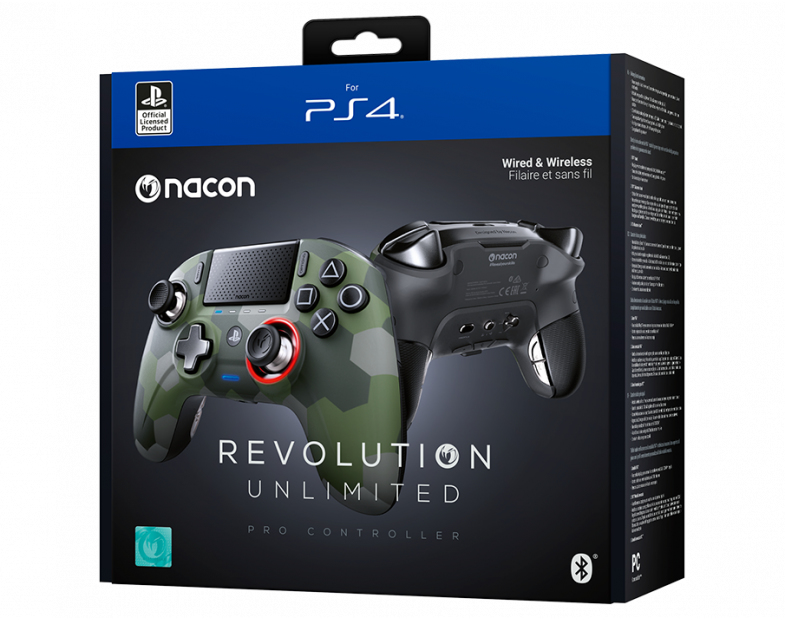 NACON Revolution Unlimited Pro Camouflage, Vert, Gris, Kaki Bluetooth/USB  Manette de jeu Analogique/Numérique PC, PlayStation 4 - Nacon