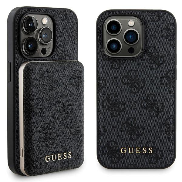 Guess Bundle Pack MagSafe 4G Metal Gold Logo Ensemble coque + Power Bank 5000mAh MagSafe iPhone 14 Pro - vue 3