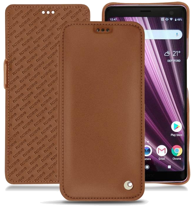 Housse cuir Sony Xperia XZ3 - Rabat horizontalMarron