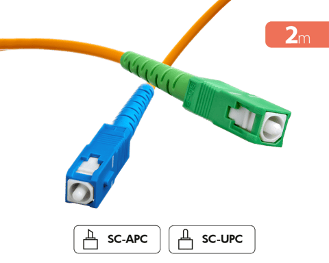 Cavo in fibra ottica SC/APC maschio/maschio libero monomodale 2m