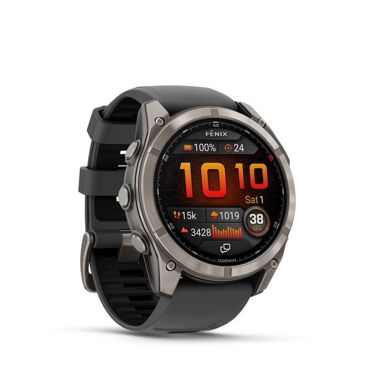 Fenix 8 Pro - Montre connectée 51 mm, GPS intégré en  Titanium et Silicone - Noir - Neuf