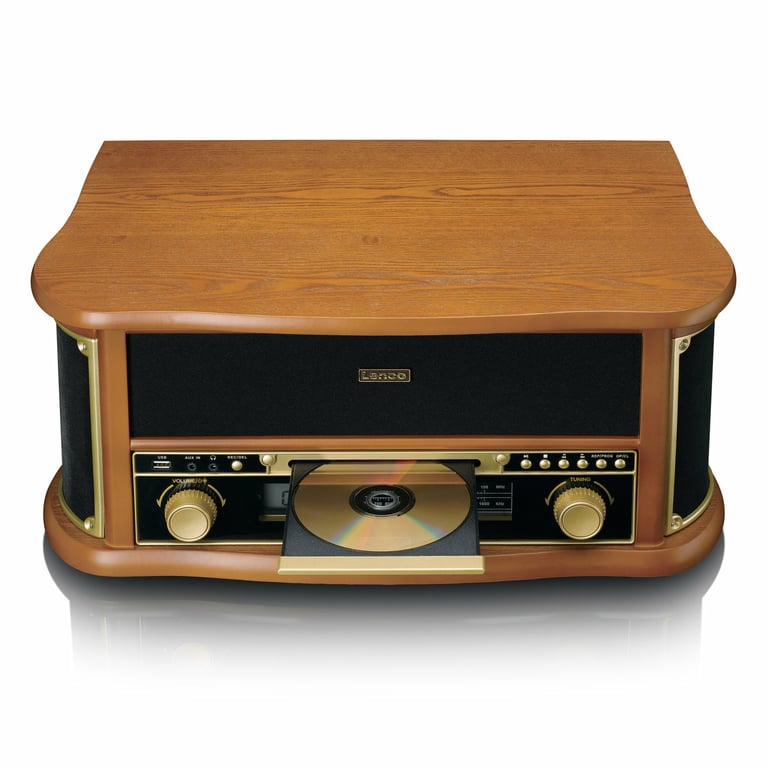 vinyle rétro en bois Lenco Classic Phono TCD 2551WD