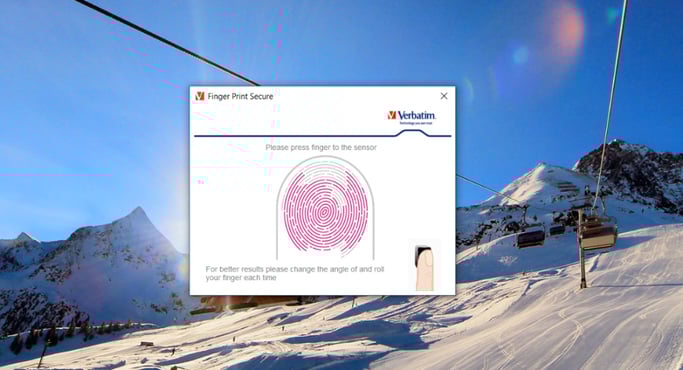 Verbatim FingerPrint Secure - Unidad USB 3.0 de 32 GB cifrada con reconocimiento de huellas dactilares - Marrón/Plata