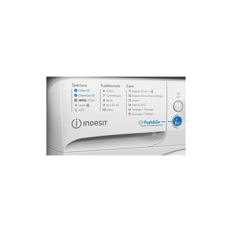 Lave-linge frontal Indesit BWE 8127X WV FR 8 kg 1200 tr/min Classe A Blanc - Neuf