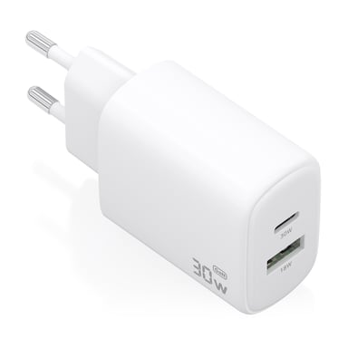 AISENS A110-0977 chargeur d'appareils mobiles Caméra Numérique, Téléphone portable, Ordinateur portable, Smartphone, Tablette, Universel Blanc Secteur Charge rapide Intérieure