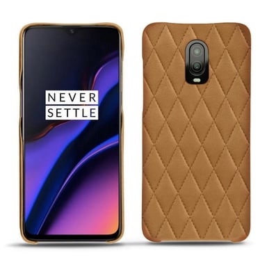 Coque cuir OnePlus 6T -  - Marron - Cuir lisse premium couture