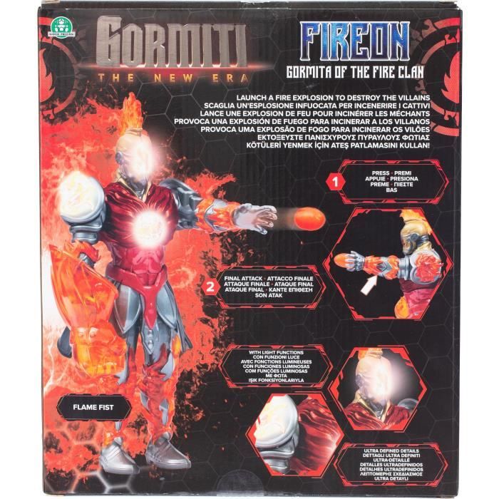 Figurine articulée GORMITI Gormiti avec attaque lumineuse Feu Fireon 27 cm À partir de GRV073 - vue 4