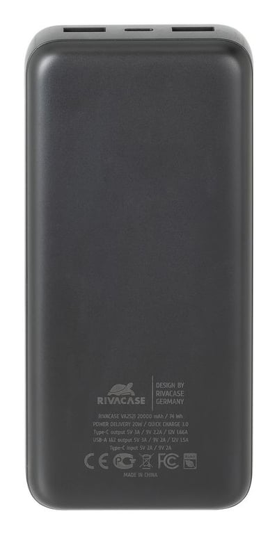 Rivacase VA2521 banque d'alimentation électrique Lithium Polymère LiPo 20000 mAh Neuf - vue 2