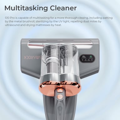 Limpiador Antiácaros Inteligente de Doble Copa Smarock S10 Pro – Aspiración 13KPa, Potencia 500W, Copa de Polvo 0.5L, Eliminación 99.9% de Ácaros – Enchufe EU