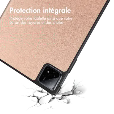 imoshion Coque tablette Trifold pour Xiaomi Pad 6S Pro 12.4 - Rose Doré