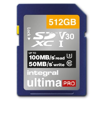 Integral 512GB SDXC 100-90MB/s UHS-I V30