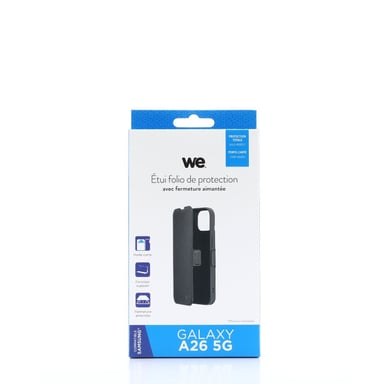 WE SAMSUNG A26 5G funda folio con cierre magnético negra