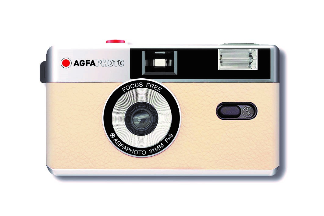 Appareil photo argentique compact AgfaPhoto 35mm Réutilisable Beige - Neuf