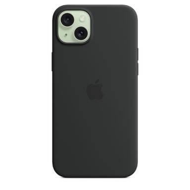 Coque en silicone avec MagSafe pour iPhone 15 Plus Noir