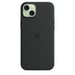Coque en silicone avec MagSafe pour iPhone 15 Plus Noir