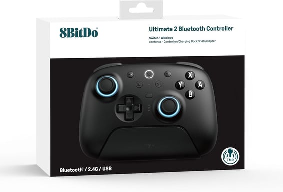 8BitDo Ultimate 2 Bluetooth - Switch 1 & 2 / PC Windows - Black Edition