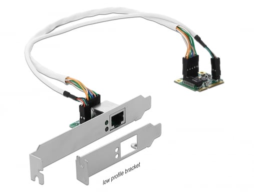 Delock Mini PCIe I/O PCIe di mezza dimensione 1 x Gigabit LAN a basso profilo
