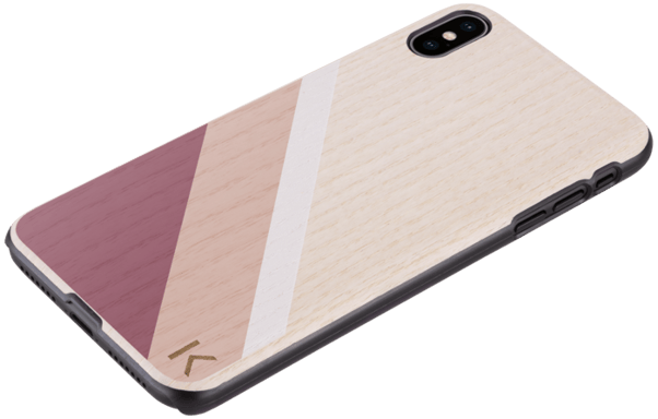 Coque en bois de frêne pour Apple iPhone XS Max, Rose cerisier