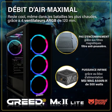 MK2 Lite - PC Gamer - AMD Ryzen 5 4600G - Radeon Vega 7 - Rapide Bureau PC Gaming - 4K & Raytracing avec 4,2 GHz 32 GO RAM DDR4 - 512 GO SSD - Ordinateur avec WiFi + Windows 11 Pro