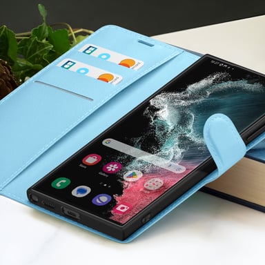 Custodia a portafoglio per Samsung Galaxy S22 Ultra con supporto e linguetta